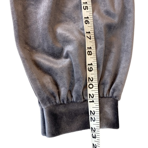 Gray Velour & Lace Zip Front Long Sleeve Long Robe - Picture 7 of 10